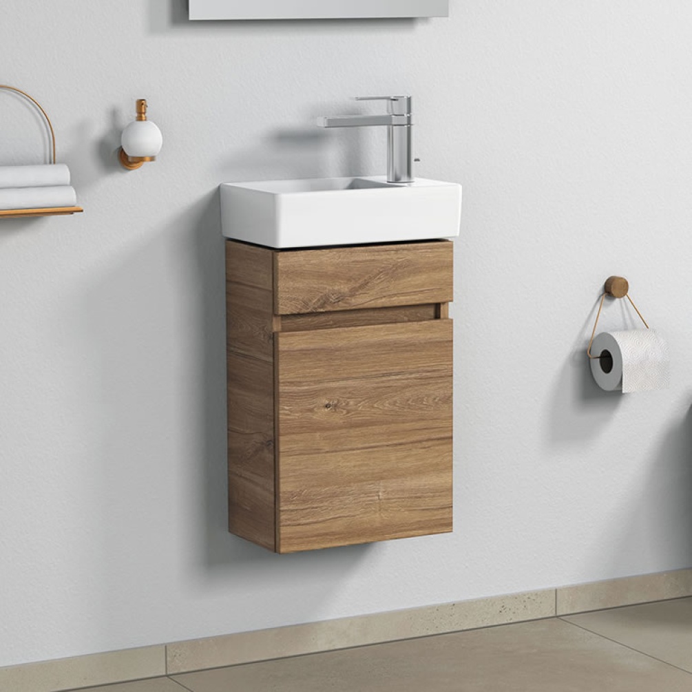 Lifestyle image of Villeroy & Boch Arto Kansas Oak Cloakroom Vanity Unit & Basin